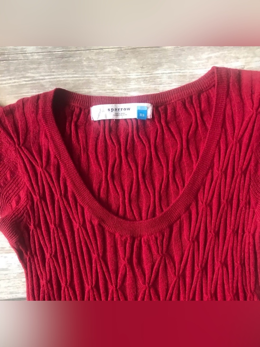 Anthropologie Sz XS Sparrow Red Knit Sweater Cable Dress As seen on Taylor Swift - Picture 4 of 6